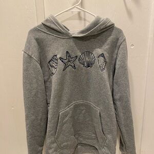 Gray Seashell Graphic Hoodie